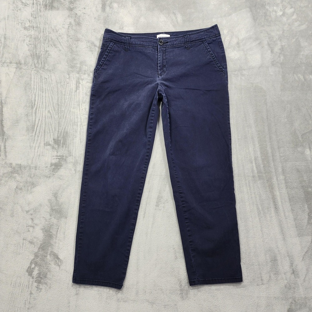 Liz Claiborne Pants Womens 12 Blue Classic Fit Chino Skinny Ankle Stretch Preppy